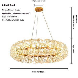 Sang trọng pha lê & sắt Đèn chùm hiện đại Bồ Công Anh thiết kế cho phòng khách & Phòng ăn 2023 New đơn giản không khí chiếu sáng - Product Image 6