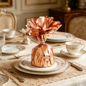 Party Love Disposable and easy to set up Peso Rose Gold Mate 12 pcs/bag Rose Gold Table Decoration Set - Product Image 4