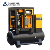 Compresseur d'air industriel à vis silencieux tout-en-un Giantair à économie d'énergie 7,5 kW 11 kW 15 CV 15 kW pour système d'air avec sécheur et réservoir