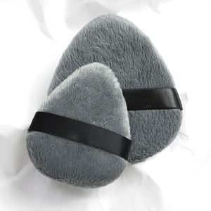 Pinkz OEM gris argenté coton Triangle visage bouffée de poudre expédition mondiale Volume <span class=keywords><strong>remise</strong></span> marque privée personnalisée pour les comptoirs de beauté - Product Image 3