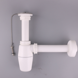 Piège à bouteille en plastique blanc, piège à bouteille de lavabo de salle de bains, <span class=keywords><strong>siphon</strong></span> déchets - Product Image 2