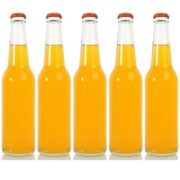 Bouteilles rondes en verre transparent pour bière, lait de soja, 300ml, 30cl, 330ml, 33cl, vente en gros