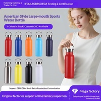 Bouteille isotherme de style américain grande capacité, bouteille d'eau de sport portable avec poignée, logo personnalisé, unisexe, randonnée