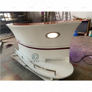 Meuble moderne de bar contemporain à surface solide avec LED RVB comptoir de bar de cuisine de petite taille design moderne en forme de <span class=keywords><strong>bateau</strong></span> à vendre - Product Image 2