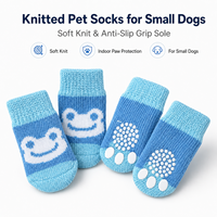 Chaussettes personnalisées en coton tricoté pour chien avec motif animal, bord côtelé doux et patins antidérapants pour l'intérieur, marque privée