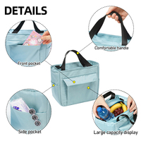 Sac à lunch isotherme élégant avec doublure intérieure anti-fuite, facile à nettoyer, sac fourre-tout portable pour le bureau et les pique-niques