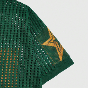 <span class=keywords><strong>Camiseta</strong></span> de malla de manga corta informal con cuello redondo de jacquard tejido, estilo urbano, de alta calidad, personalizada OEM para hombre - Product Image 5