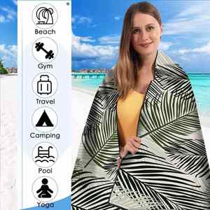 Serviette de plage en microfibre imprimée à séchage rapide pour femmes, design moderne, idéale pour les voyages, grande taille - Product Image 3