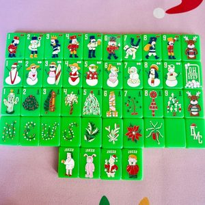 Juego de Fichas de Mahjong de Lujo con Diseño de Cascanueces y Muñeco de Nieve Grabado, con 10 Fichas Joker, para Noche de Juegos Navideños 2026, Nuevo - Product Image 1