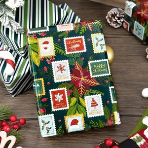 Rollo de Papel de Regalo Navideño Reversible, Diseño de Rayas con Estampado Metálico Verde, 46.5 Pies Cuadrados, Papel para Envolver Regalos para la Temporada Festiva - Product Image 2