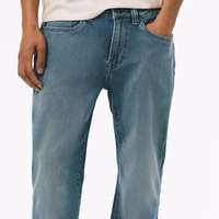 Özel Logo Baskılı Kışlık Yıkanmış Günlük Giyim Erkek Düz Paça Kot Pantolon Yüksek Kalite Normal Kalıp Nefes Alabilen Yüksek Bel Denim Kot Pantolon
