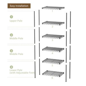 Estanterías Metálicas, Estantes de Alambre Ajustables, Estante de Almacenamiento, Estante Estrecho para Lavandería, Baño, Cocina, <span class=keywords><strong>Despensa</strong></span>, Armario, Oficina - Product Image 5