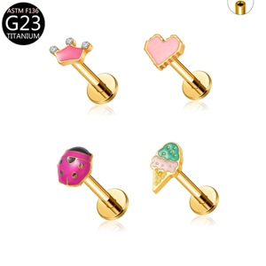 Pendientes <span class=keywords><strong>de</strong></span> <span class=keywords><strong>titanio</strong></span> OEM G23 chapados en oro con circonita <span class=keywords><strong>de</strong></span> cristal, aretes <span class=keywords><strong>de</strong></span> moda para boda, joyería para <span class=keywords><strong>piercing</strong></span> corporal - Product Image 4