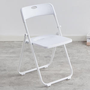<span class=keywords><strong>Sedie</strong></span> Pieghevoli in Plastica e <span class=keywords><strong>Metallo</strong></span> con Schienale Alto Bianche <span class=keywords><strong>per</strong></span> Campeggio Eventi Ufficio Giardino Matrimoni - Product Image 3