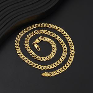 Jxx Luxury 24K Gold Plated Necklace Wholesale Brass Cuban Link Chains for Women and Men Classic Hip Hop Style - Product Image 2