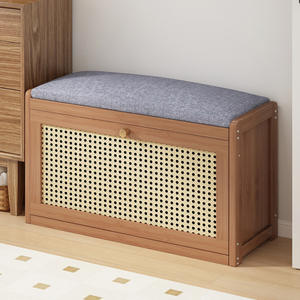 Banco <span class=keywords><strong>de</strong></span> Almacenamiento <span class=keywords><strong>de</strong></span> Zapatos <span class=keywords><strong>de</strong></span> Bambú <span class=keywords><strong>de</strong></span> Estilo Moderno para la <span class=keywords><strong>Entrada</strong></span>, Utilizado para la Puerta <span class=keywords><strong>de</strong></span> <span class=keywords><strong>Entrada</strong></span> <span class=keywords><strong>de</strong></span> la Sala <span class=keywords><strong>de</strong></span> Estar Familiar con Cojín. - Product Image 1