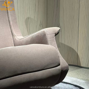 Fauteuils de salon de style <span class=keywords><strong>français</strong></span>, tissu givré de haute qualité, rembourrés, fauteuil simple pour la maison, salon, fauteuil à bascule avec pieds en acier - Product Image 6