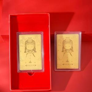 Pegatina para Teléfono Móvil Meizhou Mazu, Tarjeta Dorada con Deseos de Navegación Segura y Protección en el Mar, Pieza Decorativa Dorada de Mazu para Teléfono Móvil - Product Image 1