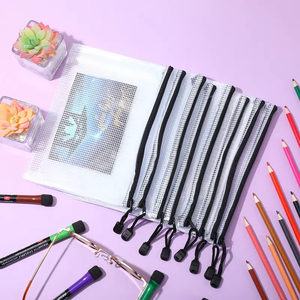 תיק מסמכים רשת עמיד וגמיש ועמיד למים, שקוף, עם סגירת רוכסן וו חבל, תיקי רשת עמידים במיוחד - Product Image 2