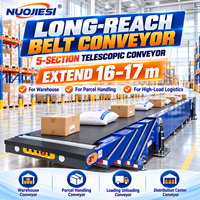 Convoyeur à bande extensible industriel à 5 sections pour la logistique et la manutention de marchandises dans les grands entrepôts