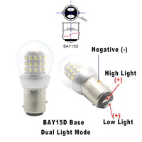Ampoule LED BAY15D 1157 P21/5W 12V-24V universelle en aluminium pour feux de freinage et de position pour camion, bus, moto, prête à être expédiée