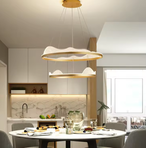 Zèle éclairage circulaire suspension lumières moderne nickel verre led anneau lumière lustres en aluminium - Product Image 6