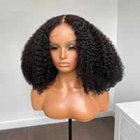 Perruque en cheveux humains vierges bouclés crépus 13x4, perruque afro bouclée en dentelle transparente pour femmes noires, couleurs personnalisables