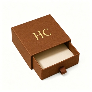 Boîte à anneaux élégante en velours avec tiroir, fournisseur, fabricant en gros, logo personnalisé, boîte à bijoux coulissante, vente directe d'usine en vrac - Product Image 3