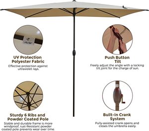 2x3 m Patio ô nhôm hình chữ nhật cực với độ nghiêng và quây trong 200g Polyester với lớp phủ UPF50 <span class=keywords><strong>oyester</strong></span> - Product Image 2