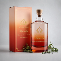 Luxe 500ml cilinderfles van superflintglas met kurkstop, glazen stop, heldere zware bodem, geschikt voor sterke drank, whisky, brandewijn, decanter, bulkverpakking