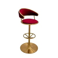 Chaise de bar moderne et luxueuse pour la maison tabouret de bar design en acier inoxydable chaise de réception élégante réglable en cuir pour hôtel cuisine et salle à manger