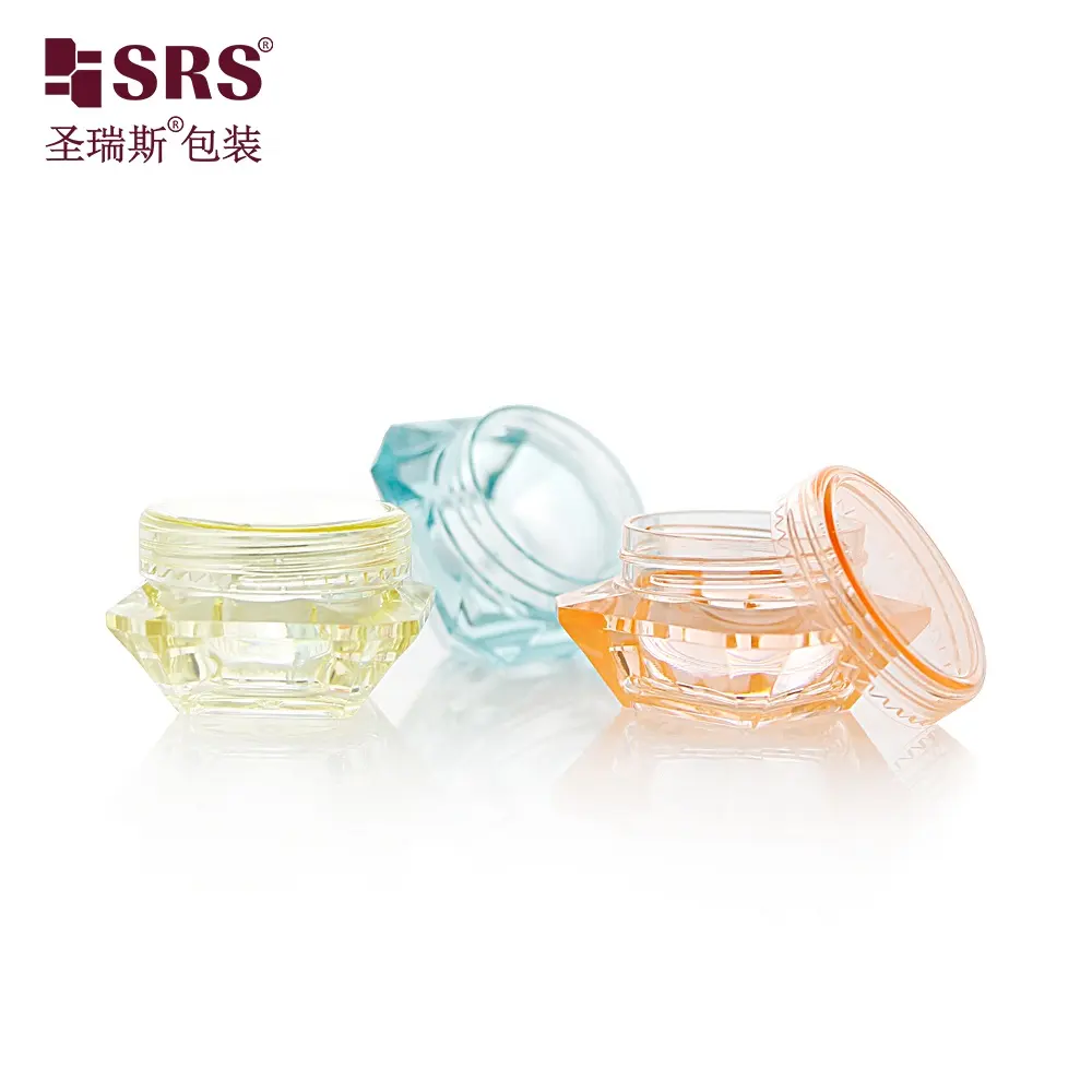 Wholesale Small Capacity 3g 5g PS Plastic Cosmetic Cream Lip Balm Jars Colorful Lids Cosmetic Container