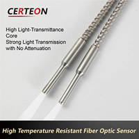 Tête de capteur optique à faisceau diffus quartz haute température M3 M4 M6 350°C capteur à fibre