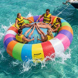 Crazy water sports equipment disco UFO boat towable tube <b>inflatable</b> spinning tube - Product Image 5