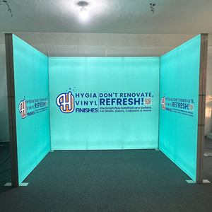 Portátil 3x3m en forma de U Modular LED retroiluminado SEG Graphic Trade Show Booth Sublimación de tinte para eventos Promociones Caja de luz - Product Image 1