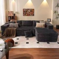 Canapé d'angle en forme de L avec rangement, compartiment caché, canapé modulaire en tissu pour petit salon ou bureau