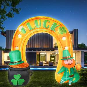 Vente chaude 9FT Gonflable Shamrock Leprechaun Or Pot Lucky Horseshoe Archway pour ST. Décoration Fête de <span class=keywords><strong>Patrick</strong></span> - Product Image 6