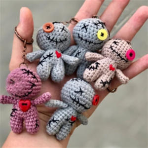 Оптовая продажа, хлопковая кукла вуду для Хэллоуина, брелок, плюшевая кукла амигуруми, вязанная крючком, мягкая кукла, техника стирки - Product Image 2