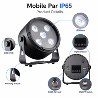 Projecteur PAR à batterie Bothlighting 5x18W sans fil DMX, éclairage mobile PAR IP65 pour mariage, DJ, club, fête