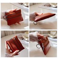 Dompet Mini Fashion Wanita dengan Ritsleting, Tempat Kartu Kecil, Liontin, Dompet Koin Unik, Tas Hadiah