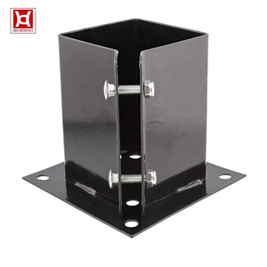 <span class=keywords><strong>Support</strong></span> d'ancrage carré robuste noir <span class=keywords><strong>à</strong></span> fixer au sol - <span class=keywords><strong>Support</strong></span> d'angle pour <span class=keywords><strong>poteau</strong></span> - Product Image 1