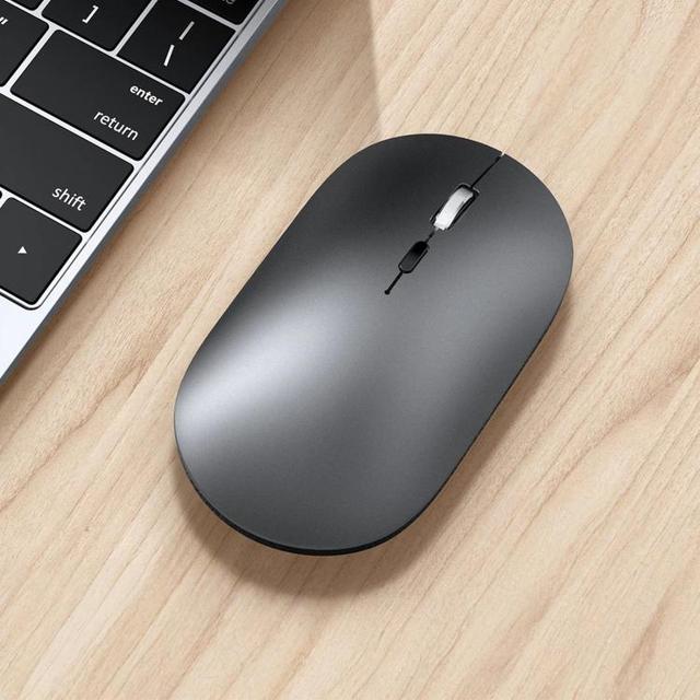 Dual Mode Wireless BT Mouse Type-C Rechargeable Slim Silent Mouse with 3D Alloy Scroll Wheel 3 Adjustable DPI 800/1200/1600