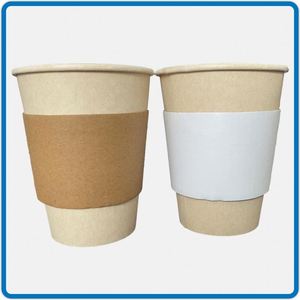 Manchon pour gobelet à café chaud en carton épais jetable avec logo - Product Image 3