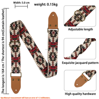 Sangle de guitare réglable de haute qualité pour guitare acoustique/ukulélé/basse, sangle d'épaule large en polyester avec logo personnalisé