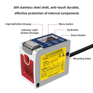 Cảm biến dịch chuyển laser chính xác 12V-24V DC PNP NPN IP67 cảm biến phạm vi Laser đo độ dày tấm kim loại và uốn - Product Image 5