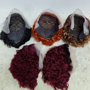 Promotion Letsfly : Perruque courte bouclée Pixie à dentelle frontale 13x1, vente en gros, perruque brésilienne 100% cheveux humains, pour femmes noires - Product Image 4