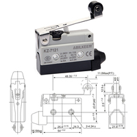 Micro-interrupteur SPDT 250V 10A de type levier à long rouleau, étanche IP64, avec 3 bornes à vis, forme de base, fourni par l'usine