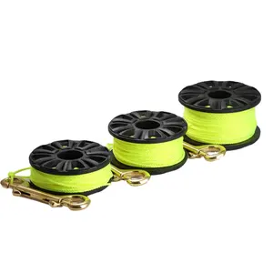 Double Ended Brass Bolt Snap Cave Wreck 75 ft 100 ft 150 ft Diving Finger Spool Reel, Plastic Diving Reel for Diver