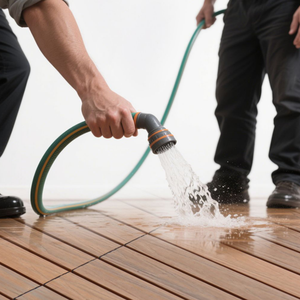 Planches de terrasse en composite WPC couleur bois moderne, <span class=keywords><strong>30</strong></span> <span class=keywords><strong>cm</strong></span>, imperméables, aspect teck, pour patio et jardin - Product Image 2
