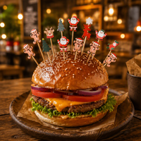 Piques alimentaires jetables à motif animalier, très demandées, pour la décoration naturelle des sandwichs bento, idéales pour les buffets de fête et accessoires bento